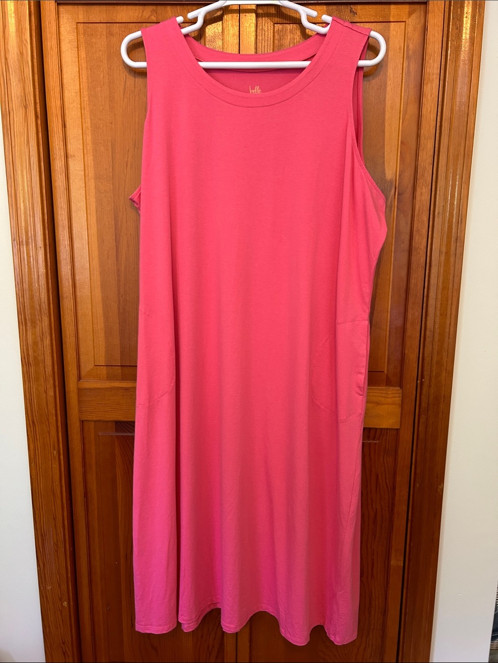 Belle by Kim Gravel Pink TripleLuxe Maxi Dress 3X Petite New Sleeveless Knit